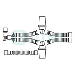 Контур дых. аппар. ИВЛ, однор. взрослый 22 мм 1,8 м, 2 влагосб. лимб 0,8 м
