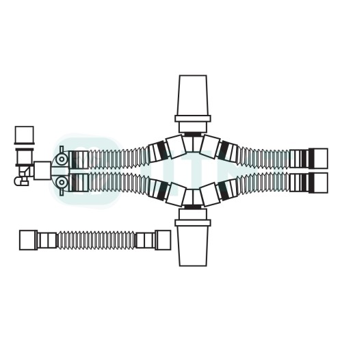 Контур дыхательный аппарата ИВЛ, одноразовый взрослый 22 мм 1,8 м, 2 влагосб. лимб 0,8 м