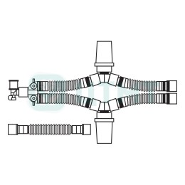 Контур дых. аппарата ИВЛ, однор. детский 15 мм 1,6 м, 2 влагосб., лимб 0.8 м