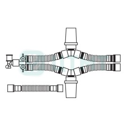Контур дыхат. аппар. ИВЛ однор. взр. раст. 22 мм 1,8 м, 2 влаг., лимб 0,8 м