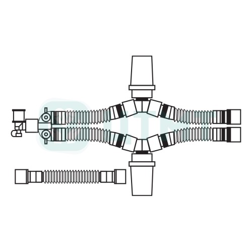 Контур дыхательный аппарата ИВЛ одноразовый взрослый раст. 22 мм 1,8 м, 2 влаг., лимб 0,8 м
