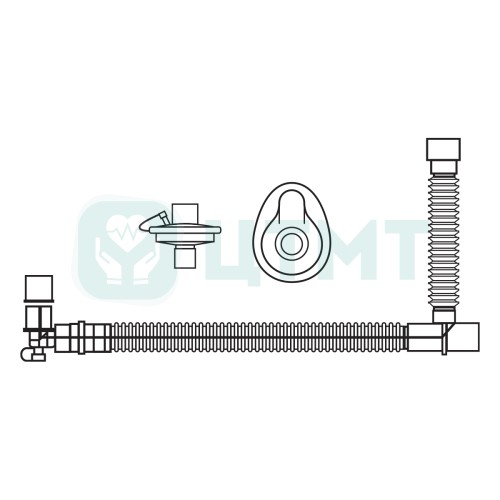 Контур дыхательный анестезиологический одноразовый (коакс., 1,8 м, маска нарк., фильтр)
