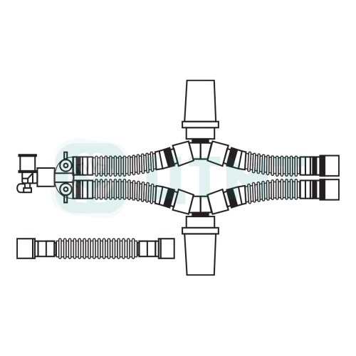 Контур дыхательный аппарата ИВЛ (неонатальный,10 мм 1,5 м, 2 влагосб., лимб 75 см)