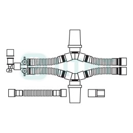 Контур дыхат. аппар. ИВЛ однор. взр. раст. 22 мм 2,0 м, 2 влаг., лимб 0,8 м