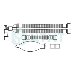Контур дыхат. анестез. однораз. детский 15 мм 1,5 м с мешком 1 л лимб 0,75 м