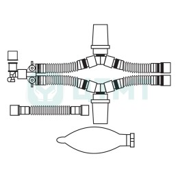 Контур дых. аппар. ИВЛ однор. взр. раст. 22 мм 1,8 м, 2 влаг., лимб 0,8 м, мешок 2 л