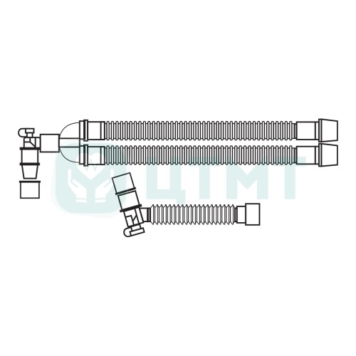 Контур дыхательный анестезиологический одноразовый 22 мм 1,6 м, клап. выд. лин. давл. конт
