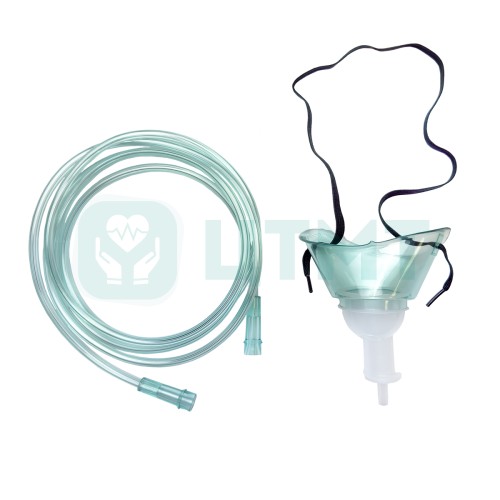 Маска лицевая кислородная реверсивная, для ТТ взр. с трубкой 2м