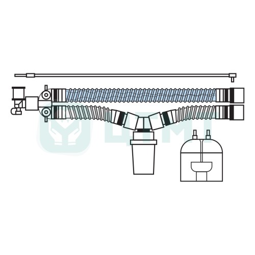 Контур дыхательный аппарата ИВЛ (неон 10 мм 1,5 м, 1 нагр. эл-т, 1 влагосб., камера увл., лин. давл), UN1501HW1WTCP