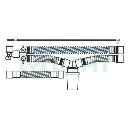 Контур дыхательный аппарата ИВЛ (неон 10 мм 1,5 м, 1 нагр. эл-т, 1 влагосб., лимб, лин. давл)