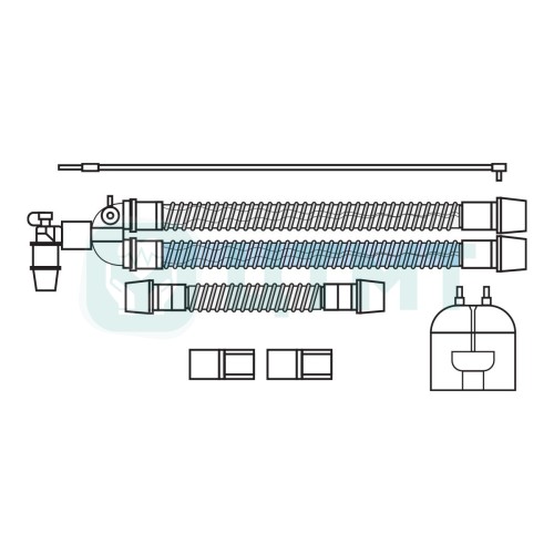 Контур дыхательный аппарата ИВЛ (неон.,10 мм 1,5 м, 2 нагр. эл-та, камера увл., лин. давл)