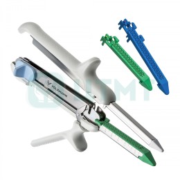 Линейный сшивающе-режущий аппарат, с кассетой зеленого цвета для плотной ткани, длина шва 100 мм