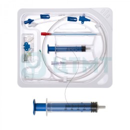 Набор для катетеризации центральных вен двухканальный Optimum 4F 13 см, в комплектации: 1.Катетер центральный венозный двухканальный 4F 13 см - 1 шт.