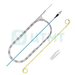 Набор стента мочеточникового BlueLTerm:-стент двухпетлевой,полиуретан, 5Fr длина 18-24 см;-стальная струна ПТФЭ 0,035"х150 см; -простой толкатель