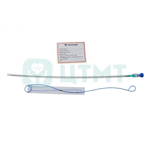 Стент мочеточниковый с двумя открытыми концами, с простым толкателем и двумя фиксаторами, размер стента 4,8 Fr, длина стента 26 см
