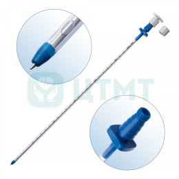 Трубка дренажная медицинская одноразовая силиконовая круглая с пазами со стилетом 10 Fr с коннекторо