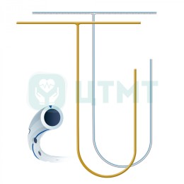 Трубка дренажная медицинская одноразовая силиконовая круглая с пазами со стилетом 10 Fr с коннекторо