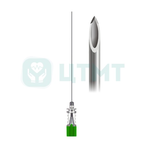 Игла спинальная Quincke, 21G/90 мм