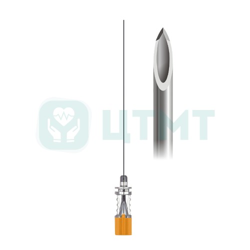 Игла спинальная Quincke с иглой-проводником, 25G/90 мм