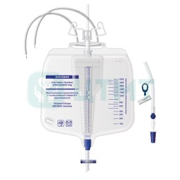 Мочеприемник прикроватный с измерительной камерой, трехкамерный, 400 мл / 2600 мл