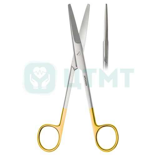 Ножницы хирургические диссекционные Baby-Metzenbaum Super Cut тупоконечные, изогнутые, 115 мм.