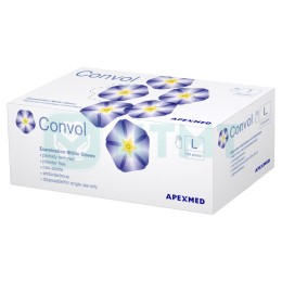 Перчатки смотровые Convol нитрил., нестер., неопудр., част. текстур., универс., L