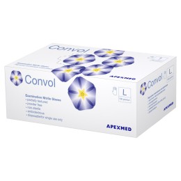 Перчатки смотровые Convol нитрил., нестер., неопудр., част. текстур., универс., L