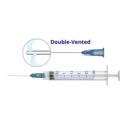 Шприц стомат. эндодонтич. с иглой Double-Vented 27G (0.4×25 мм), 5 мл
