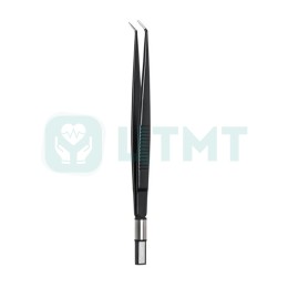 Пинцет биполярный антипригарный, изогнутый, 22.0 см, 1.0 мм