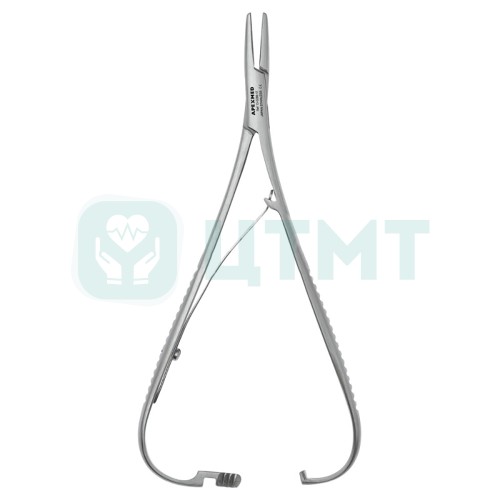 Иглодержатель с кремальерой и возвратной пружиной, прямой, 170 мм