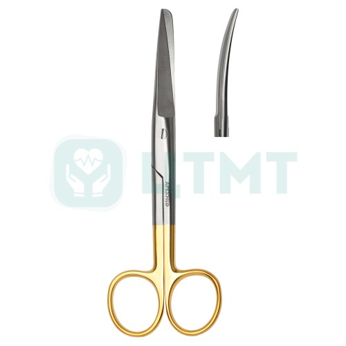 Ножницы хирургические Standard Super Cut gold, с одним острым концом, изогнутые, 145 мм