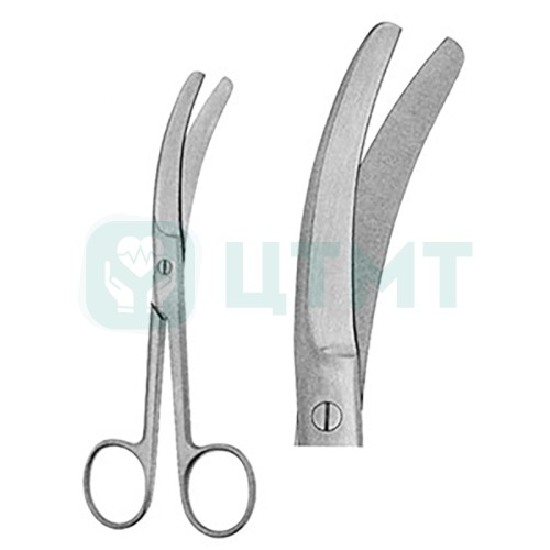 Ножницы Busch тупоконечные изогнутые по ребру,160 мм