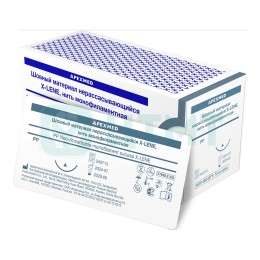 Шовный материал нерассас. X-LENE, нить монофил., игла Curved Cutting 15 мм 3/8, 6/0 (0.7), 45 см