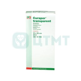 Повязки абсорбирующие для поверхностных ран Curapor transparent, 10 х 25 см