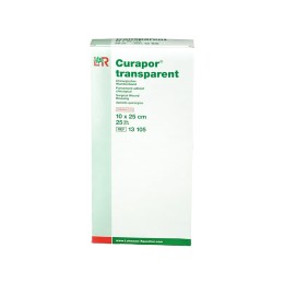 Повязки абсорбирующие для поверхностных ран Curapor transparent, 10 х 25 см