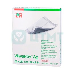 Повязка впитывающая для инфицированных и гнойных ран Фливактив +Ag, компресс 20 х 20 см