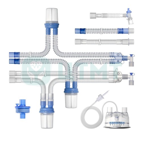 Контур дыхательный с обогревом линий вдоха/выдоха, взрослый, гофрированный