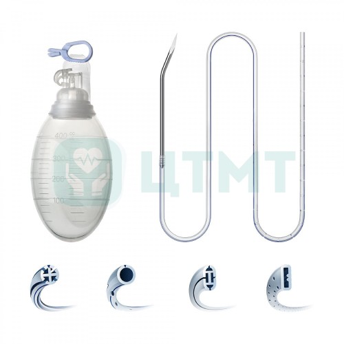 Набор для дренирования ран, силиконовый резервуар 100 мл; катетер силиконовый круглый с пазами, стилет 19 Fr