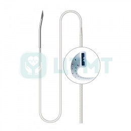 Трубка дренажная медицинская одноразовая силиконовая круглая с пазами со стилетом 24 Fr с коннектором