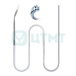 Трубка дренажная одноразовая силиконовая круглая с пазами 10 Fr, с коннектором