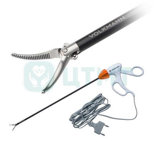 Зажим эндоскопический биполярный лигирующий, двухштырьковая вилка, длина штока 33 см
