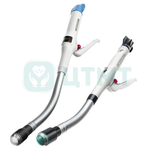 Циркулярный изогнутый сшивающий аппарат с регулируемой высотой закрытия скоб, коническая головка