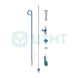 Набор для одношаговой нефростомии: Катетер J-типа 10 Fr, Троакар; Коннектор для мочеприемника; Трехходовой краник; Муфта