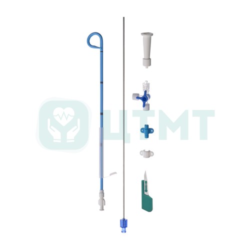 Набор для одношаговой нефростомии: Катетер J-типа 10 Fr, Троакар; Коннектор для мочеприемника; Трехходовой краник; Муфта