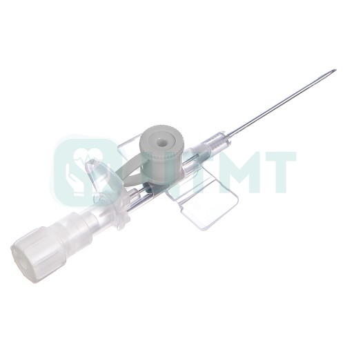 Катетер в/в с доп. портом и крылышками 16Gx45 мм, тефлон, POLYFLON, 4 р/к полосы