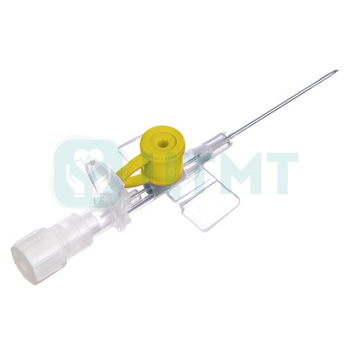 Катетер в/в с доп. портом и крылышками 24Gx19 мм, тефлон, POLYFLON, 4 р/к полосы