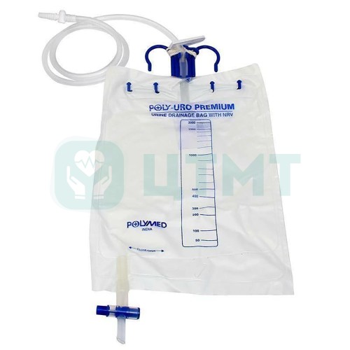 Мочеприемник прикроватный объемом 2000 мл с измерительной камерой объемом 250 мл