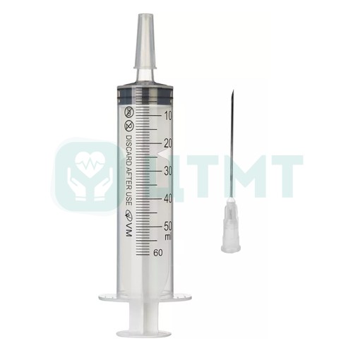 Шприц 3-комп, одноразавый, 50 (60,0) мл, игла 21GX1 1/2"(0,8X40), Luer Lock, стерильный