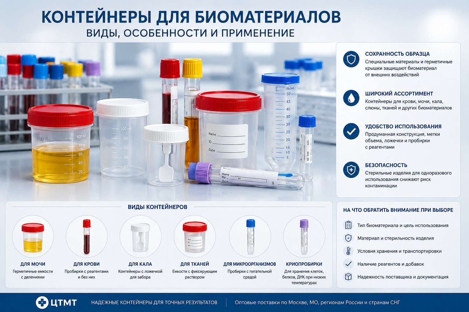 Контейнеры для биоматериалов